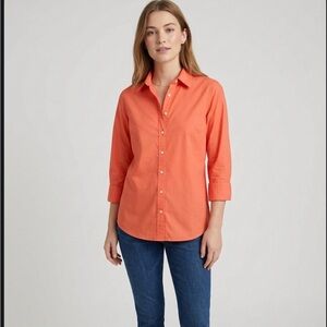 J.Crew Haberdashery Coral Pink Stretch Cotton Button Down Shirt Size L